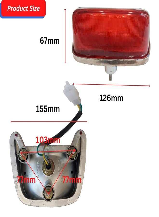 VTRUST مصباح خلفي للدراجة النارية من VTRUST متوافق مع دراجة Bajaj CT-100 | مصباح فرامل هالوجين أحمر | أداء مطابق للمواصفات الأصلية، مقاوم للتآكل، طلاء متين (بدون لمبة) - Image 4