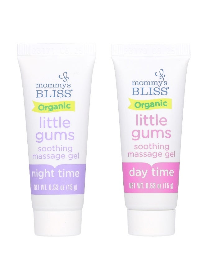 Mommy's Bliss, Organic, Little Gums Soothing Massage Gel, Day/Night Pack, Age 2 Months+, 2 Tubes , 0.53 oz (15 g) Each