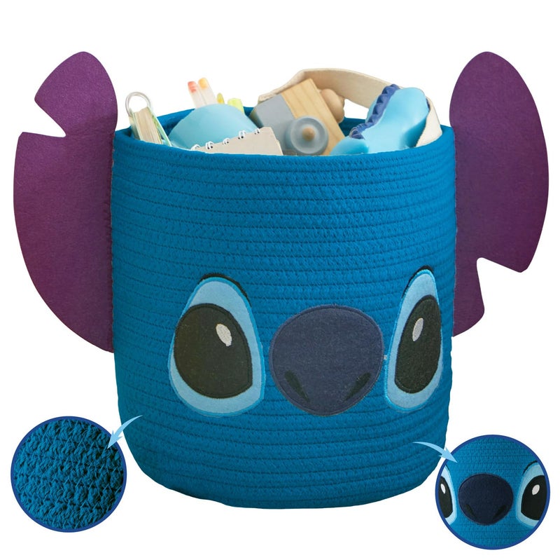 Idea Nuova Disney Stitch Figural Rope Storage Organizer Basket, 10" H x 10" W - Image 2