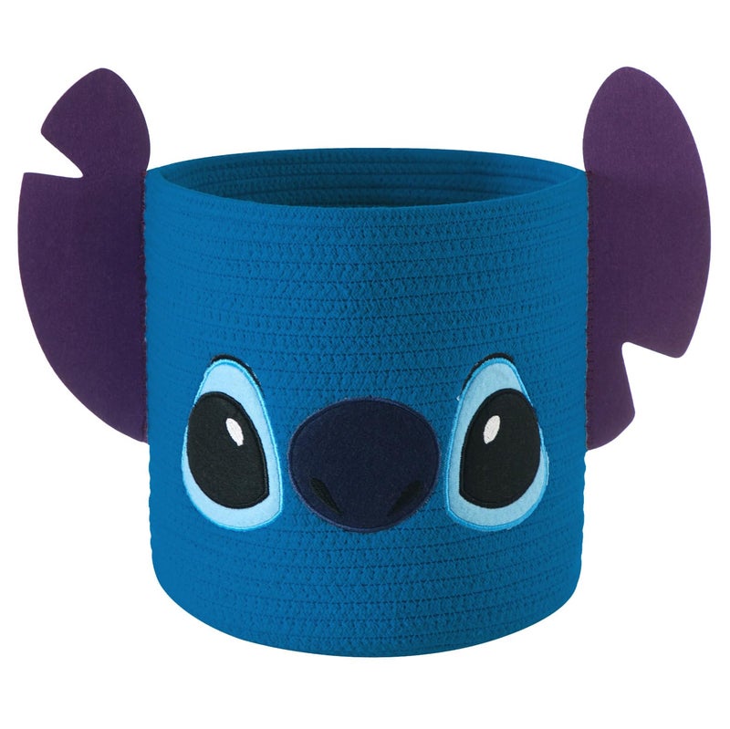Idea Nuova Disney Stitch Figural Rope Storage Organizer Basket, 10" H x 10" W - Image 1