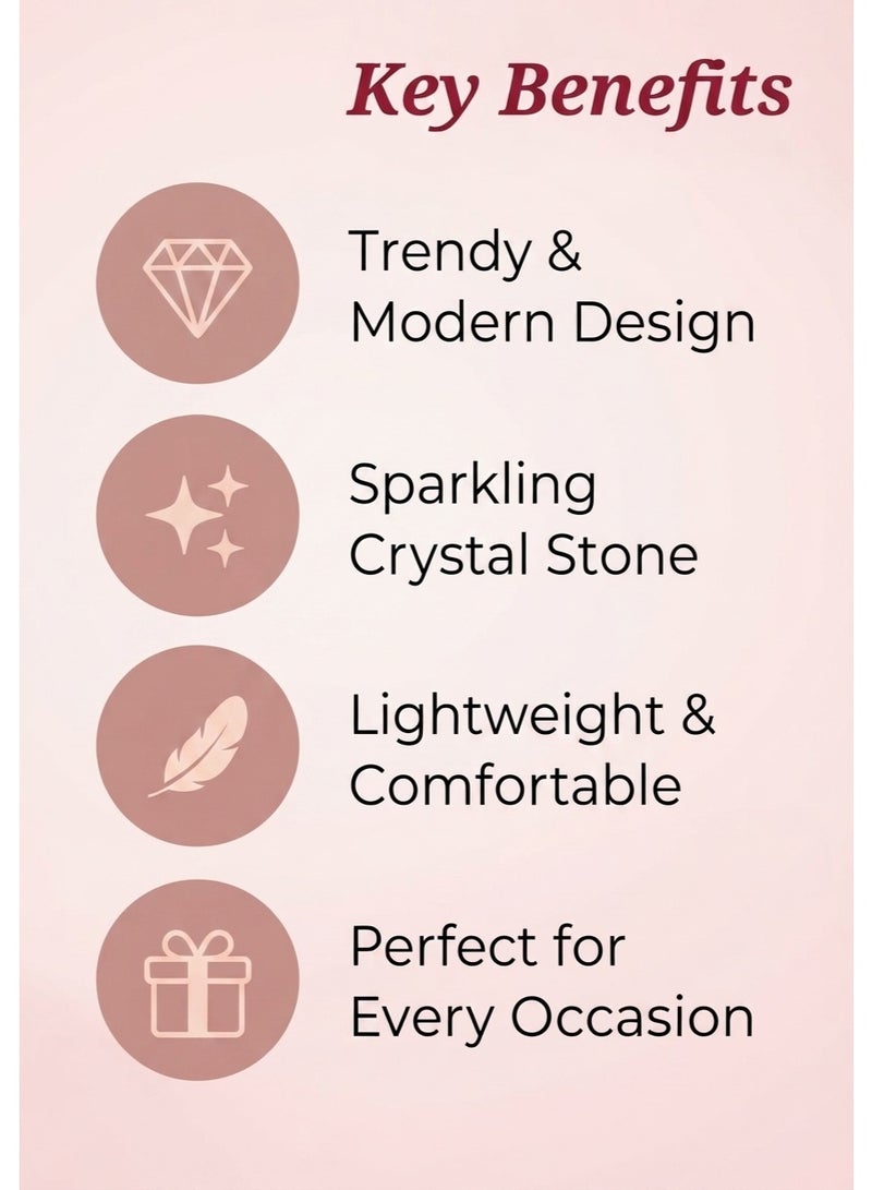 R.C.E Accessories Red Triangle Earrings for Women & Girls – Stylish Gold Finish Earings, Elegant Gold Earings for Ladies, Bold Geometric Fashion Jewelry for Everyday Wear & Special Occasions - Image 4