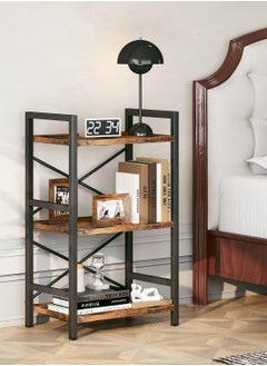 Chulovs Bookshelf, 3 Tier Industrial Bookcase, Metal Small Bookcase, Rustic Book Shelf Storage Organizer for Living Room, Bedroom, and Home Office Storage Rack  - Image 3