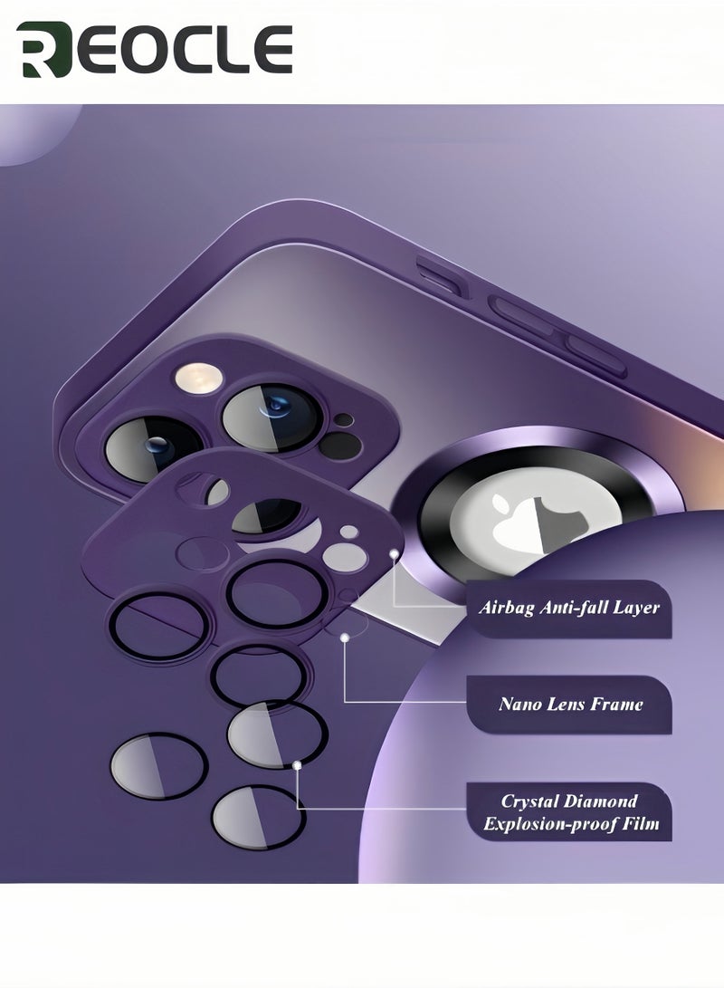 REOCLE Mobile Phone Case for iPhone 14 Pro Max Shockproof Phone Cover Official Color Match for iPhone Compatible with MagSafe - Image 2