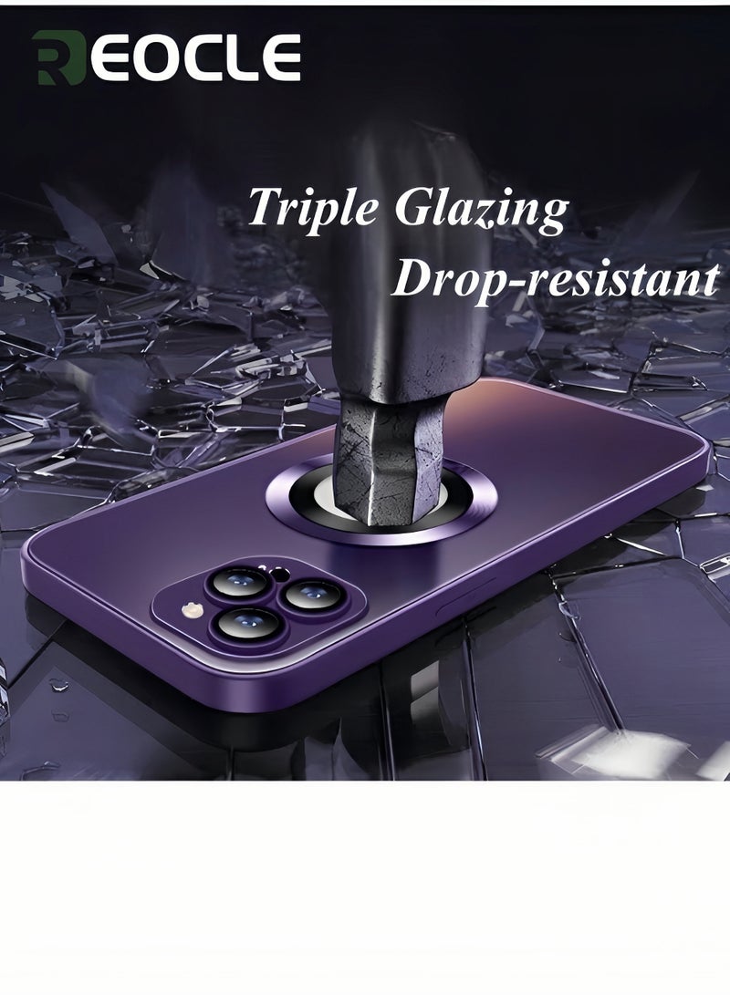 REOCLE Mobile Phone Case for iPhone 14 Pro Max Shockproof Phone Cover Official Color Match for iPhone Compatible with MagSafe - Image 5