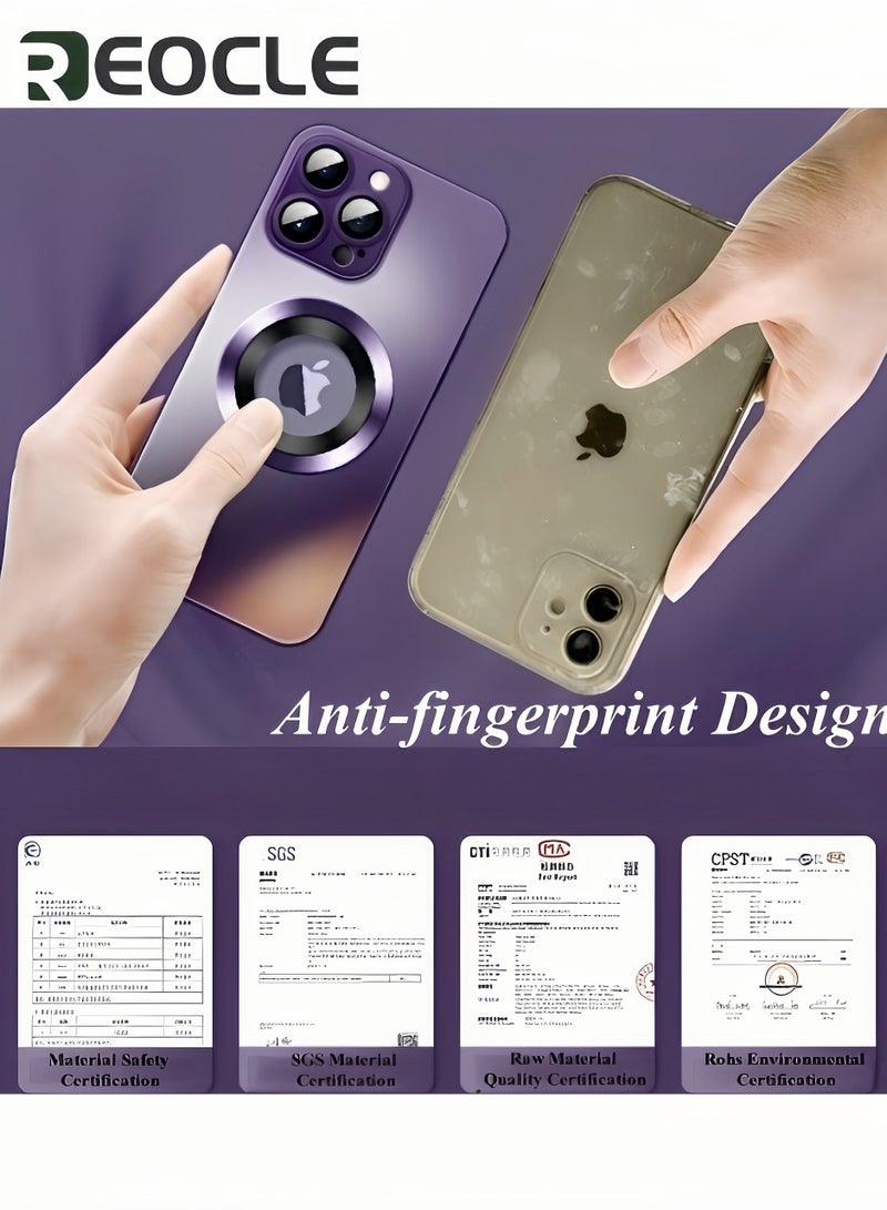 REOCLE Mobile Phone Case for iPhone 14 Pro Max Shockproof Phone Cover Official Color Match for iPhone Compatible with MagSafe - Image 4