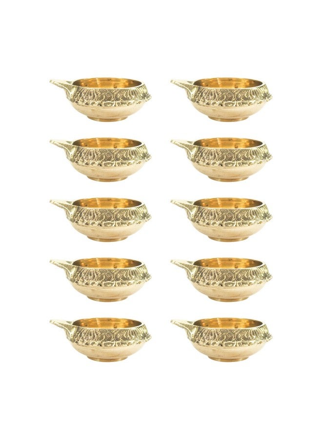 Torppeza Brass Kuber Diyas Oil Lamps for Puja Room Decoration and Diwali Festival Pack 10 - Image 1