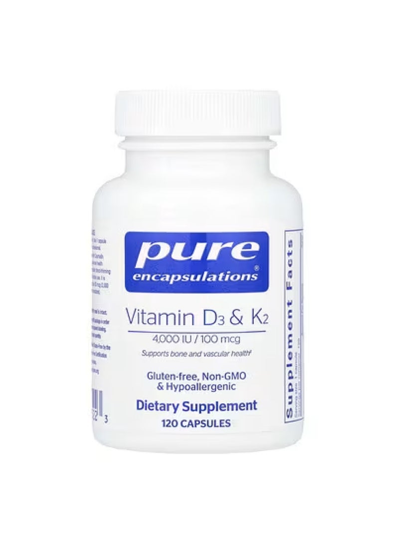 Pure Encapsulations Vitamin D3 & K2, 120 Capsules