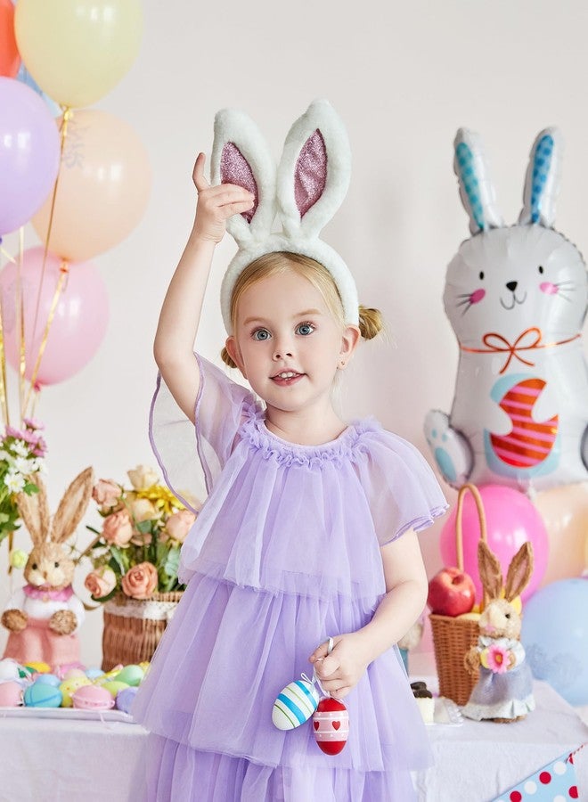 Arshiner فستان تول للبنات من أرشينر، فستان تول متعدد الطبقات، فستان توتو بنفسجي للأطفال، فستان صيفي رسمي لحفلات عيد الميلاد والزفاف 4T - Image 2