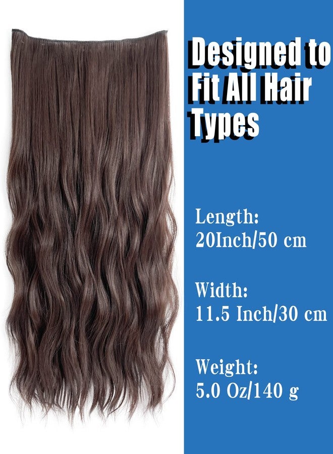 WeKen Halo Hair Extensions Wavy Curly Hair Extensions Hair Pieces for Women Clip in Extensions Invisible Thread Secret Hair Extension Dark Brown 20" - Image 2
