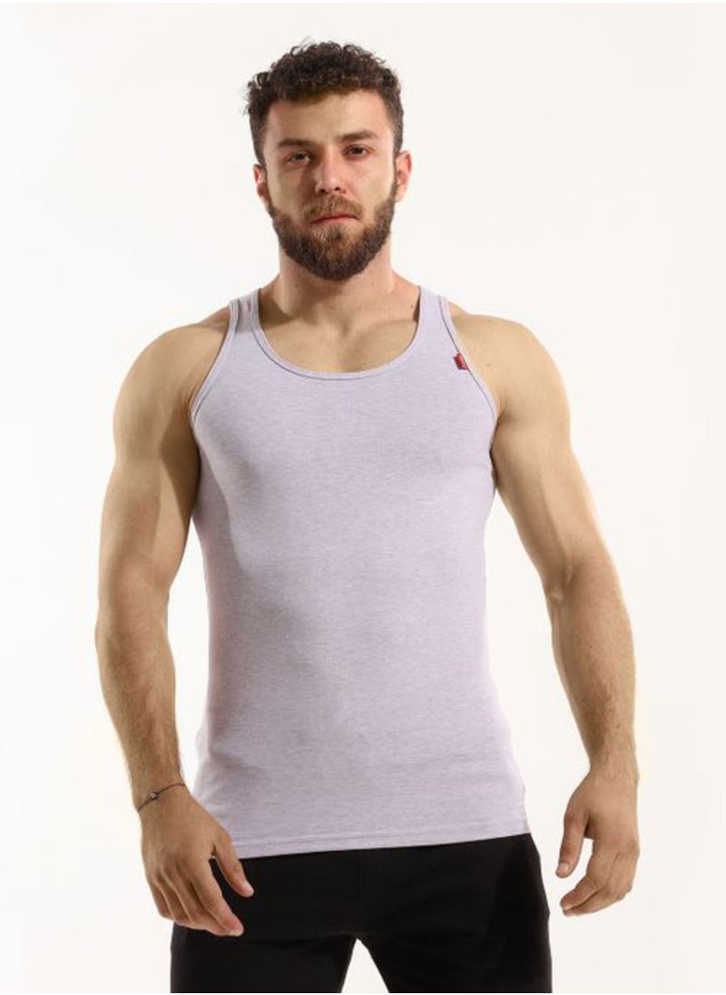 COTTONIL - Stretch Soft Cotton Sleeveless Grey UnderShirt - Image 1