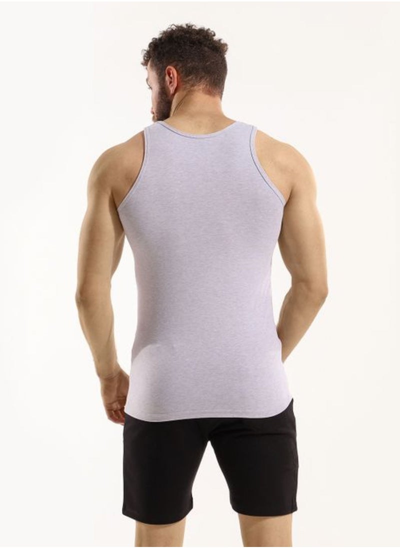 COTTONIL - Stretch Soft Cotton Sleeveless Grey UnderShirt - Image 1
