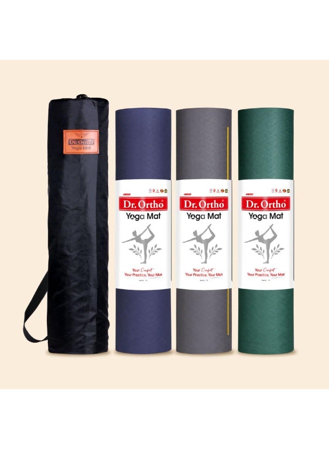 Dr. Ortho Dr.Ortho Thermoplastic Elastomers Yoga Mat For Men & Women, Exercise Mat For Home & Gym Workout, 6MM Thick Workout Yoga Mat, Anti Slip & Easy to Use - Green - Image 2