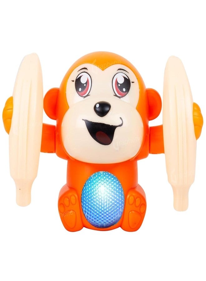 GRAPHENE Dancing and Spinning Voice Control Monkey Toy with Light and Sound, Interactive Baby Toy with Crawling Feature, Cute Banana Monkey, for Kids for Music, Fun & Learnings - Image 1