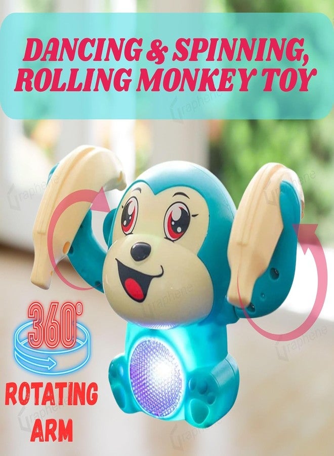 GRAPHENE Dancing and Spinning Voice Control Monkey Toy with Light and Sound, Interactive Baby Toy with Crawling Feature, Cute Banana Monkey, for Kids for Music, Fun & Learnings - Image 2
