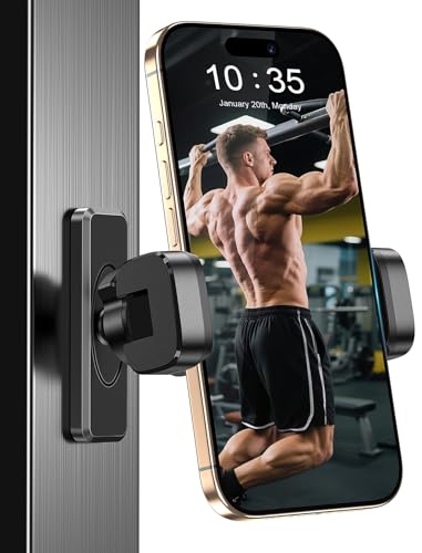 MOKPR Gym Magnetic Phone Holder【Strong Magnets】- 360 Adjustable Magnetic Phone Mount, Phone Holder Gym Accessories for Men Women Compatible with All Smartphones 4.7-7" - Image 1
