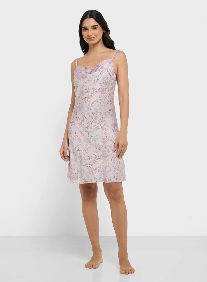 ELLA Printed Night Robe & Slip Dress Set