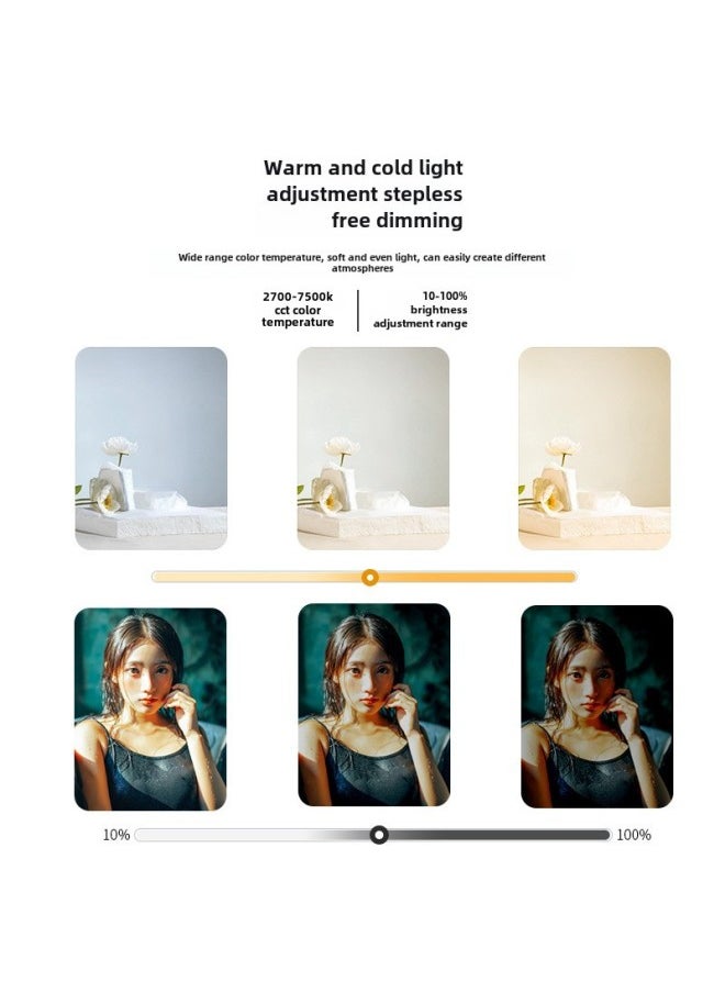 Generic - RGB Full-color Light Stick Handheld Stick Light LED Fill Light Studio Atmosphere Light Outdoor Photography Lighting Light-Light Source Color:20w Rgb Full Color Rod Light + Baffle + 2.1m Tripod + Pan/tilt - Image 1