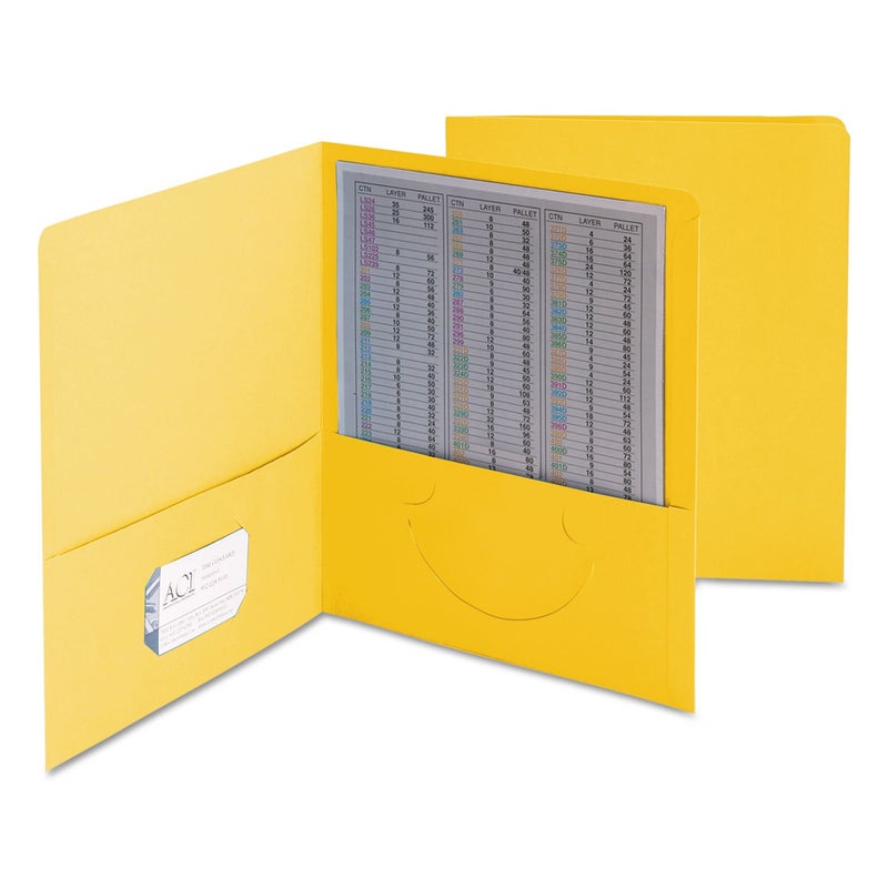 Smead Two-Pocket Heavyweight Folder, Letter Size, Yellow, 25 per Box (87862) - Image 1