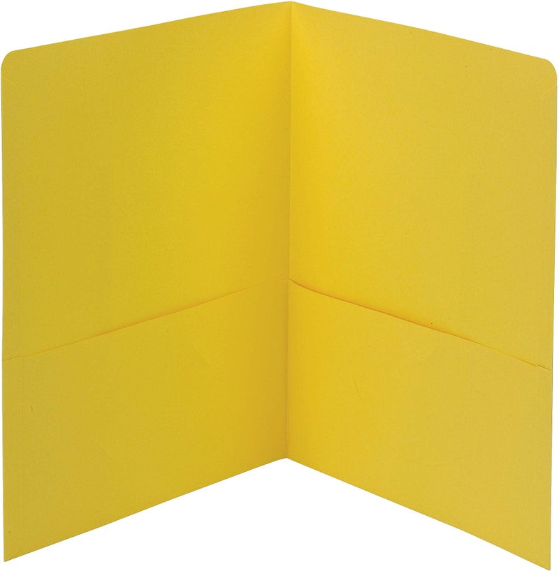 Smead Two-Pocket Heavyweight Folder, Letter Size, Yellow, 25 per Box (87862) - Image 3