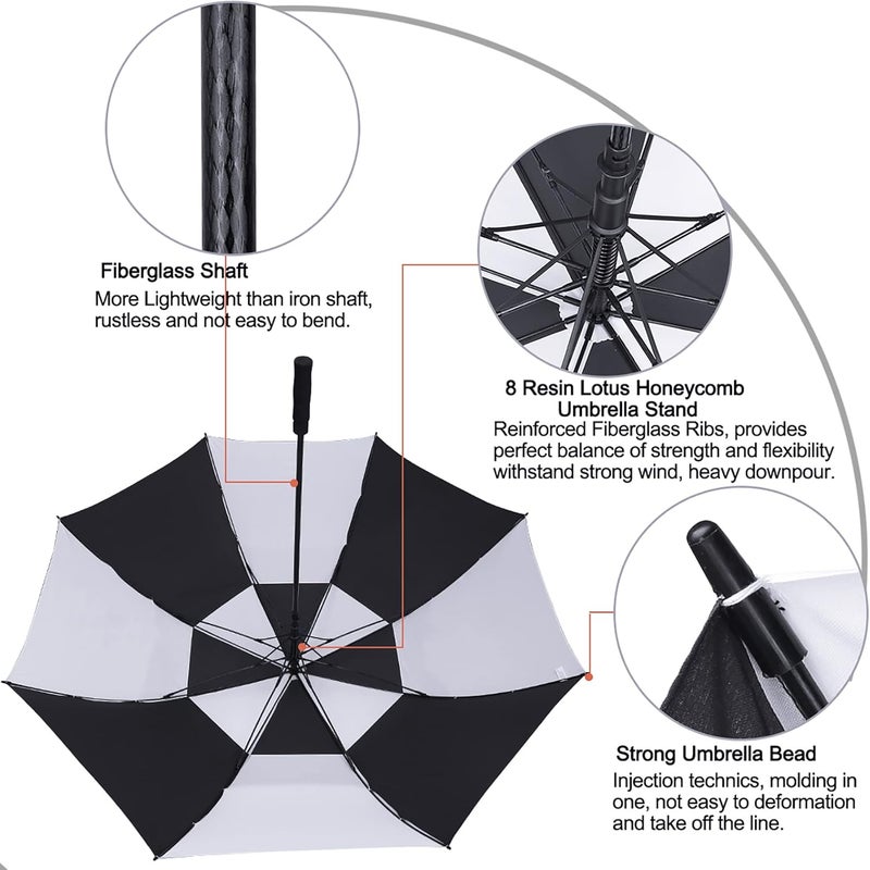 G4Free 47/54/62/68 Inch Golf Umbrella Auto Open Windproof Umbrella Double Canopy - Image 3