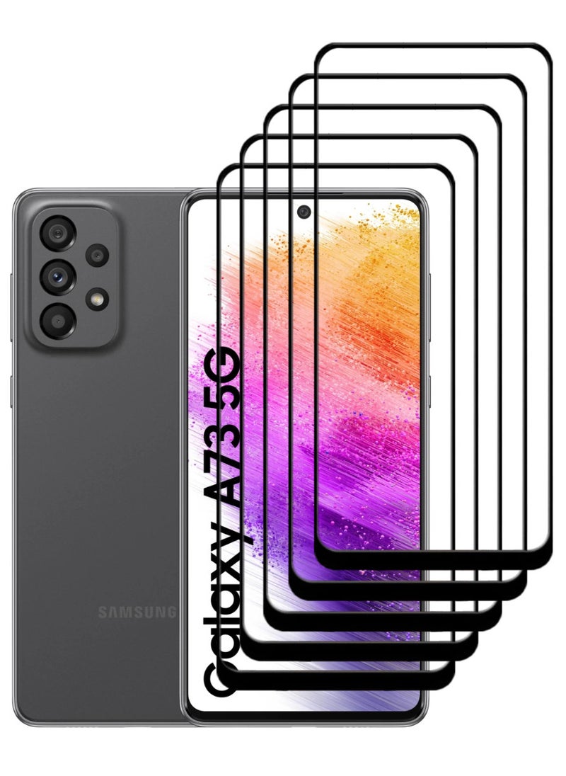 ACLIX 5 Pieces Antistatic ESD Dustproof Premium Quality High Definition Tempered Glass Screen Protector Designed For Samsung Galaxy A73 5G - Image 1