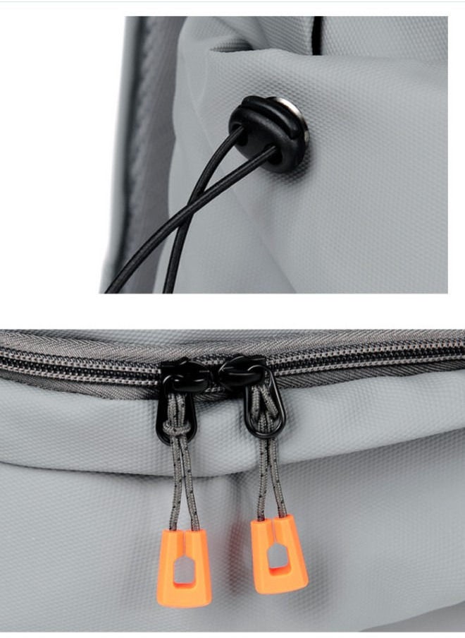 XiuWoo - Backpack Business Travel Laptop Bag USB Charging Large Capacity School Bag - Grey - Image 1