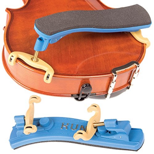 Kun Collapsible Mini Blue Shoulder Rest for 1/16-1/4 Violin - Image 1
