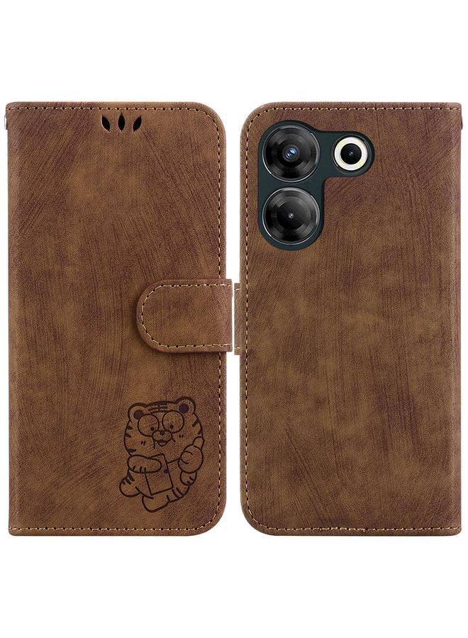 erorex Case For Tecno Camon 20 Pro 5G Little Tiger Embossed Leather Phone Case - Image 1