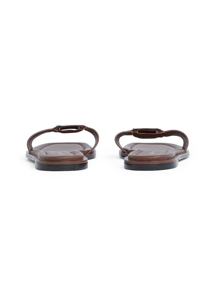 CALVIN KLEIN LEATHER SANDALS WITH LOGO HARDWARE  - Image 3