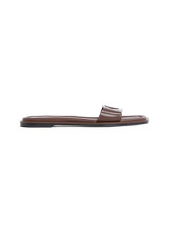 CALVIN KLEIN LEATHER SANDALS WITH LOGO HARDWARE  - Image 1