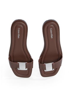 CALVIN KLEIN LEATHER SANDALS WITH LOGO HARDWARE  - Image 5