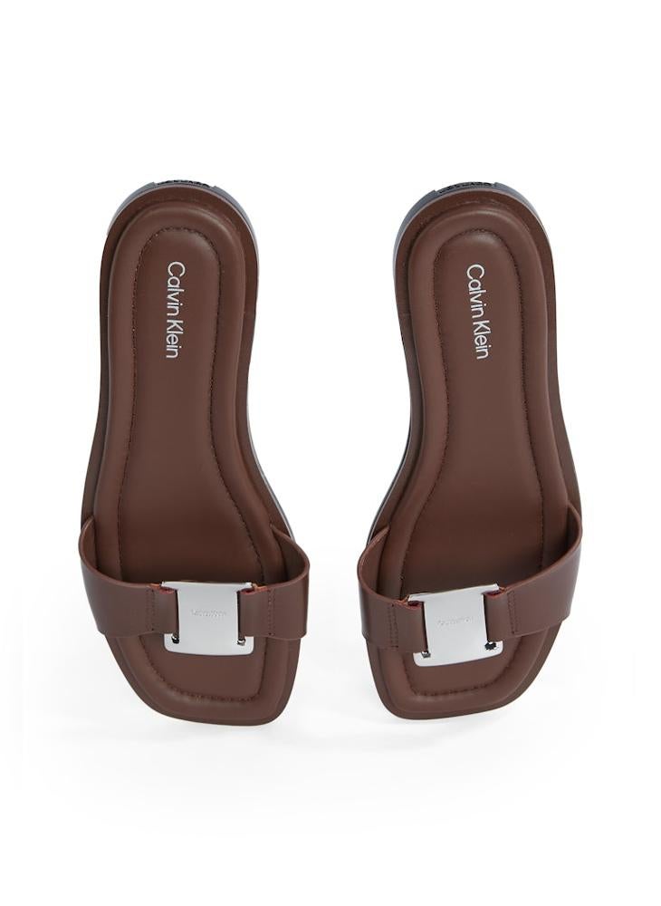 CALVIN KLEIN LEATHER SANDALS WITH LOGO HARDWARE  - Image 5