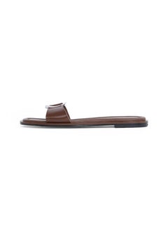 CALVIN KLEIN LEATHER SANDALS WITH LOGO HARDWARE  - Image 2
