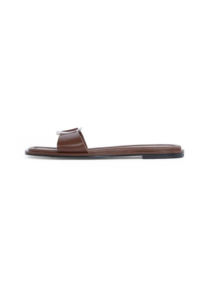 CALVIN KLEIN LEATHER SANDALS WITH LOGO HARDWARE  - Image 2