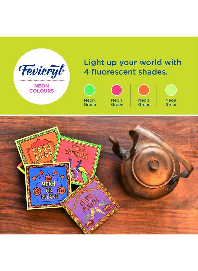 Pidilite Pidilite Fevicryl Neon Acrylic Colour Kit, Neon Paints (4 Shades, 15ml)  - Image 3