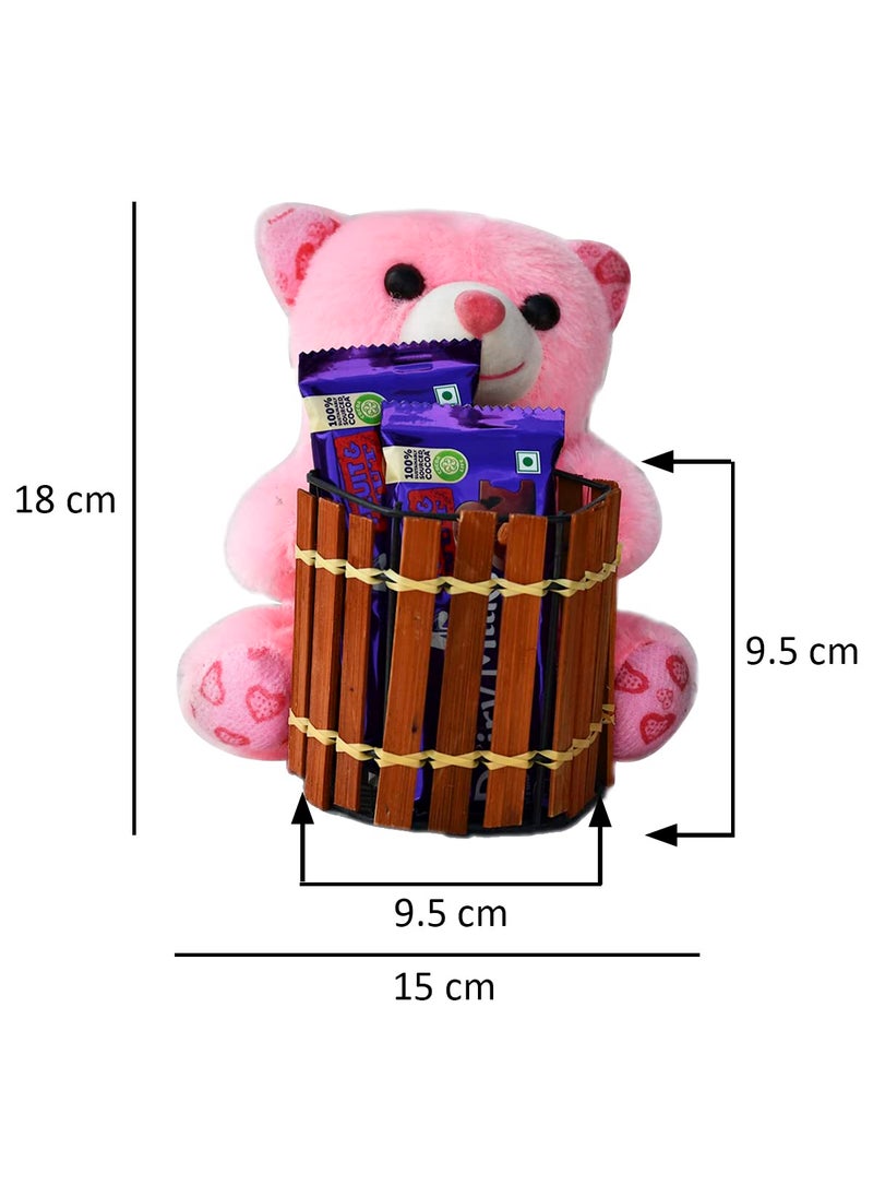 Saugat Traders - Saugat Traders Birthday Gift Pack with Choclate for Kids, Girls, Boys - Soft Toy Teddy Bear Pen Stand, Small Birthday Card Best Gift for Sister - Friends - Image 1