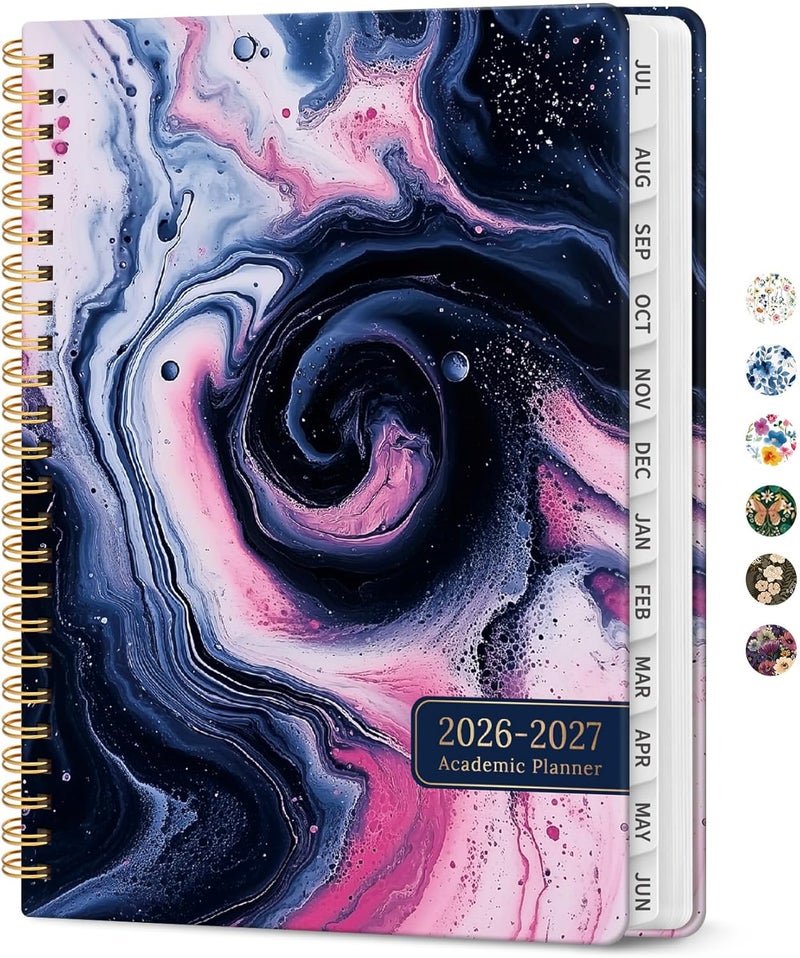 Taja Planner 2026-2027, Academic Year Monthly and Weekly Calendar Planner, Jul 2026 - Jun 2027, Hardcover Teacher Student Planning Agenda book with Tabs, Perfect for School Office Supplies, 6.3" x 8.5 - Image 1