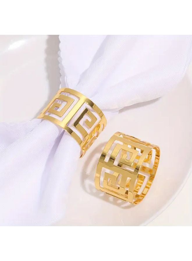 5pcs Silvery Elegant Napkin Rings For Wedding Christmas Party Table Decor - Image 4