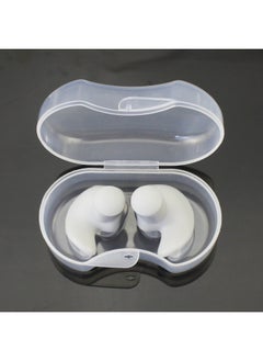 Swimming Earplugs Professional Ear Anti-water Silicone Earplugs Anti-noise Sleep Sound Insulation Earplugs Swimming Nose Clip Set-Color:Gray Pair (high-grade Transparent)