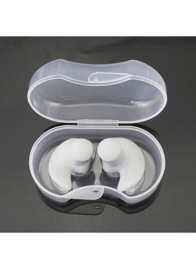 Generic - Swimming Earplugs Professional Ear Anti-water Silicone Earplugs Anti-noise Sleep Sound Insulation Earplugs Swimming Nose Clip Set-Color:Gray Pair (high-grade Transparent) - Image 1