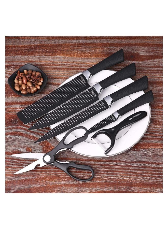 Ceramic Knives Set 6 Pieces For Peeled And Scissors Black  - Image 2