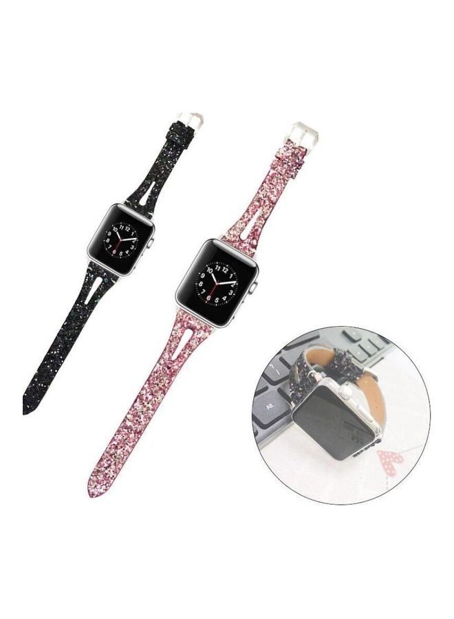 NIBEMINENT Replacement Strap For Apple Watch Series Gold - Image 4