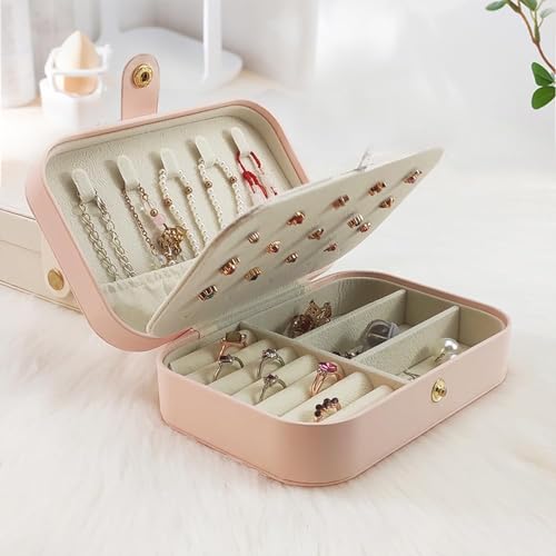 Estele Jewellery Organiser/Box Lightweight Leather Portable Big Size Jewellery Storage Box Case with Dividers Container for Ring, Earrings, Necklace Jewelry Organizer for Women Travels & Parties - Image 2