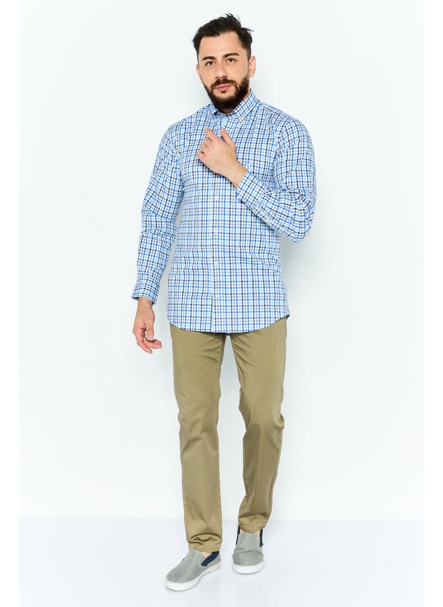 Men Regular Fit Gingham  Long Sleeves Casual Shirt, Blue - pzsku/Z264A2CB11913B6618A30Z/45/_/1737642301/08a2bdb6-e3ef-4762-b0a1-5a2f93dab0fc