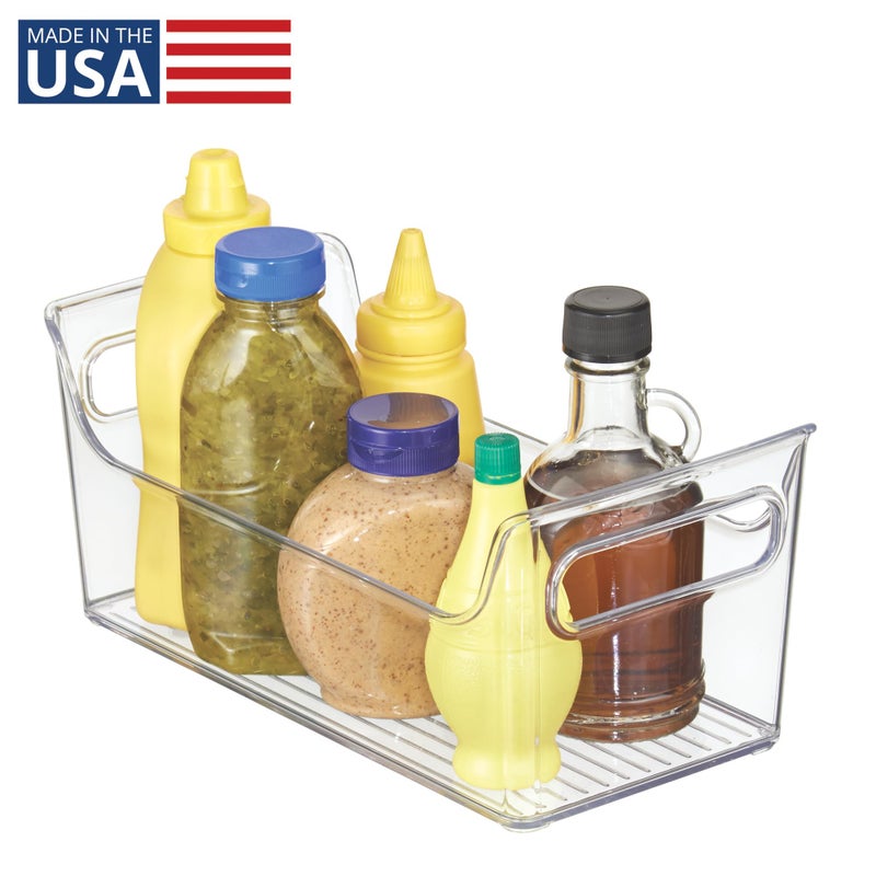 InterDesign iDesign Plastic Condiment Organizer with Handles for Fridge - Clear - Made in USA - Image 2