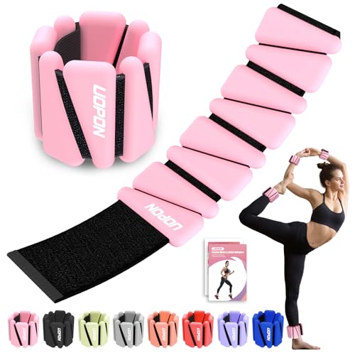 UOPON Wrist Ankle Weights for Women Soft Silicone Wrist Weights Set of 2 for Walking Pilates Yoga Barre Strength Training Weighted Bangles with Secure NonSlip Fit for Arm Leg Workouts 2 lb - Image 1