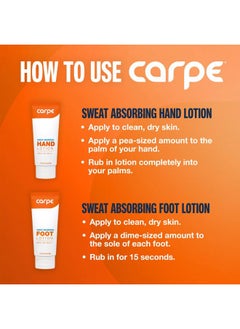 Carpe Sweat Absorbing Hand & Foot Lotion Bundle, Stop Sweaty Hands and Sweaty,Smelly Feet, Dermatologist Recommended  - Image 5