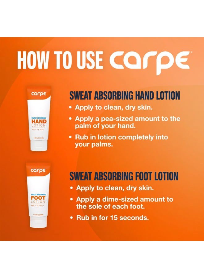 Carpe Sweat Absorbing Hand & Foot Lotion Bundle, Stop Sweaty Hands and Sweaty,Smelly Feet, Dermatologist Recommended - Image 5