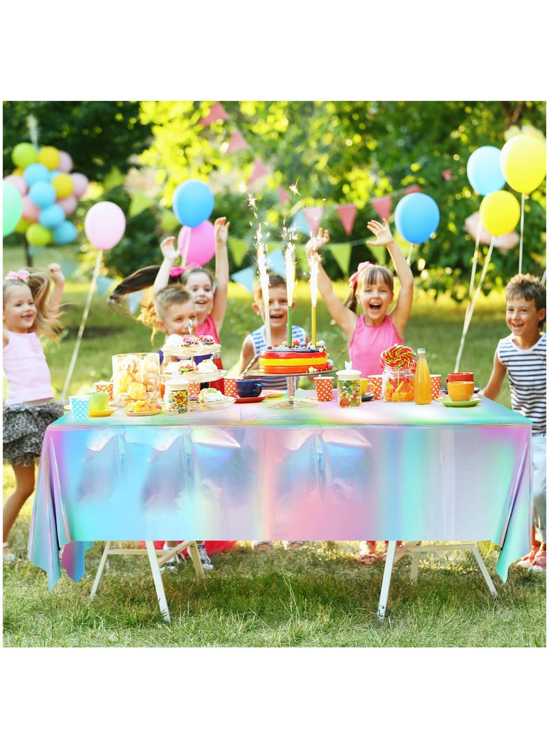 اعاره 5 Pack Iridescent Tablecloth，Plastic Disposable Tablecloth Protector, 137 x 183 cm for Ramadan、Party Decoration - Image 5