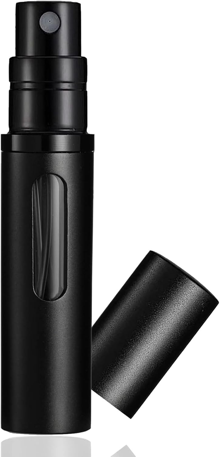 CVNRCLP Portable Perfume Atomizer Empty Travel Spray Bottle with Transparent Window 8ml Mini Size for OntheGo Fragranceaftershave spray bottle Black